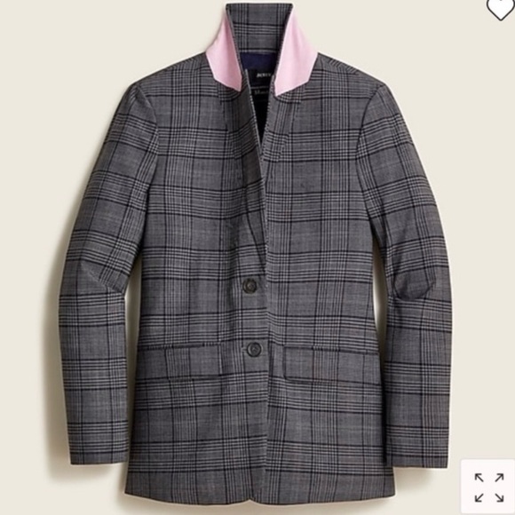 NWOT J. Crew Grey Plaid Sommerset Blazer In Italian Wool - Picture 3 of 9